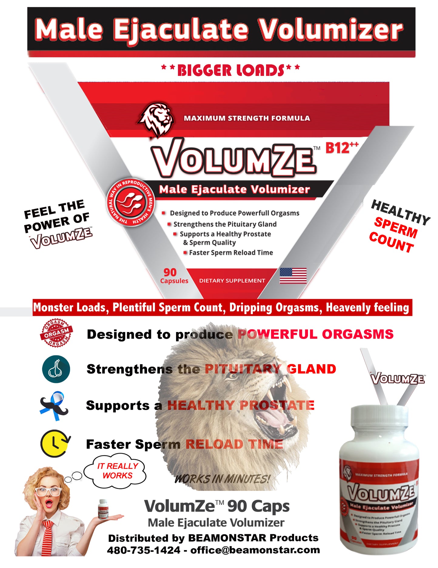 VolumZe 90ct Bottle - Male Ejaculate Volumize **BUY 1 GET 1 50% OFF**